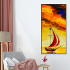 Premium Wall Painting of The Sailing Boat in Sea DECORMANTRA
