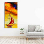 Premium Wall Painting of The Sailing Boat in Sea DECORMANTRA