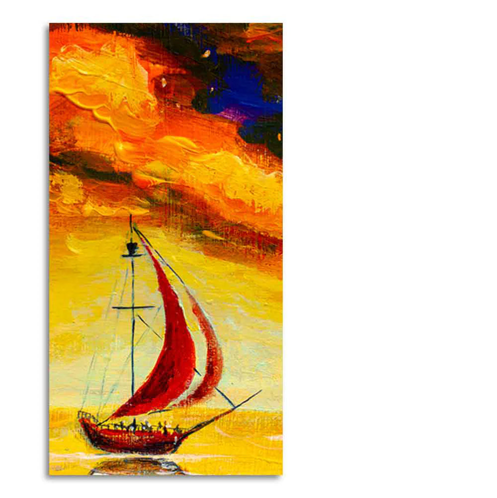 Premium Wall Painting of The Sailing Boat in Sea DECORMANTRA