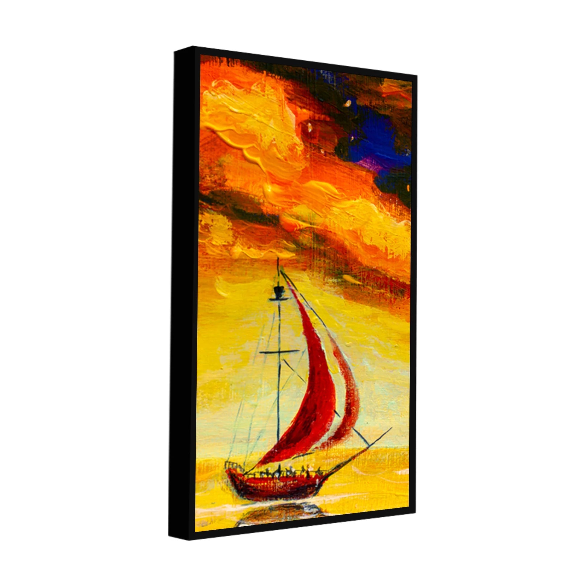 Premium Wall Painting of The Sailing Boat in Sea DECORMANTRA