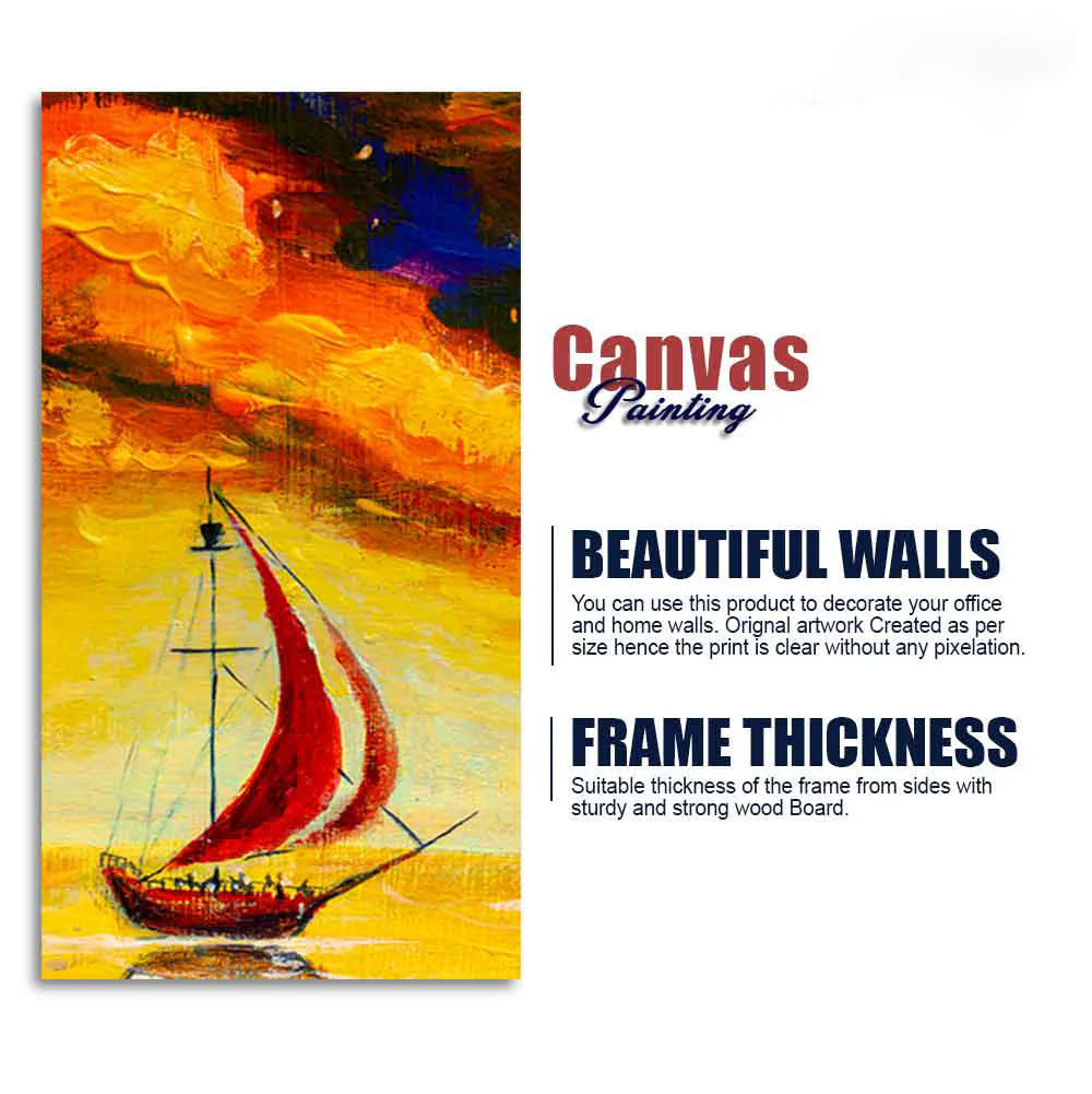 Premium Wall Painting of The Sailing Boat in Sea DECORMANTRA