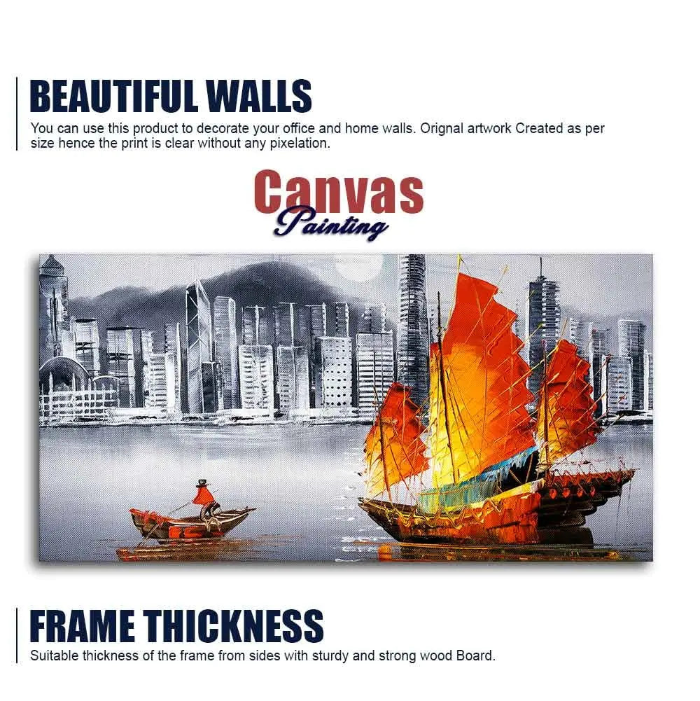 Premium Wall Painting of Victoria Harbor, Hong Kong DECORMANTRA