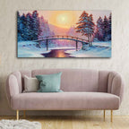 Premium Wall Painting of Winter Landscape with the River DECORMANTRA