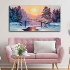 Premium Wall Painting of Winter Landscape with the River DECORMANTRA