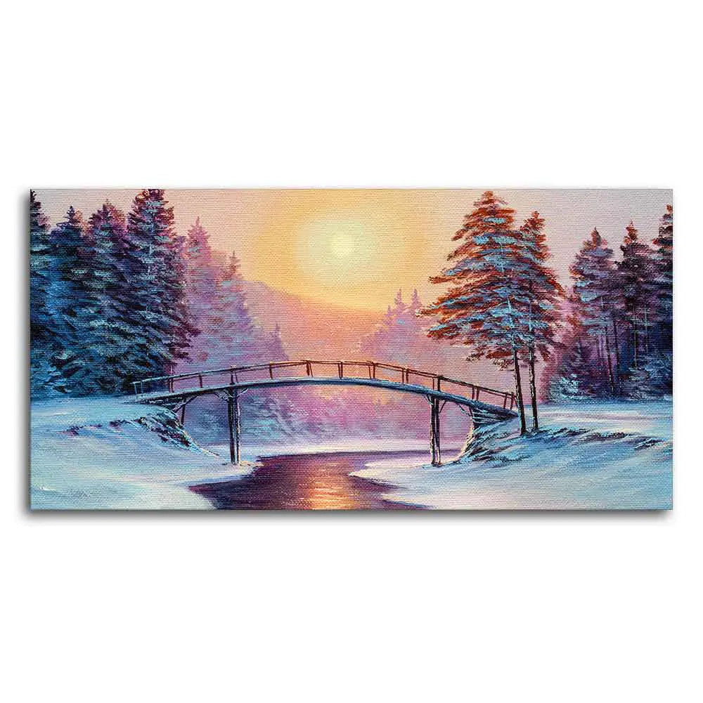 Premium Wall Painting of Winter Landscape with the River DECORMANTRA