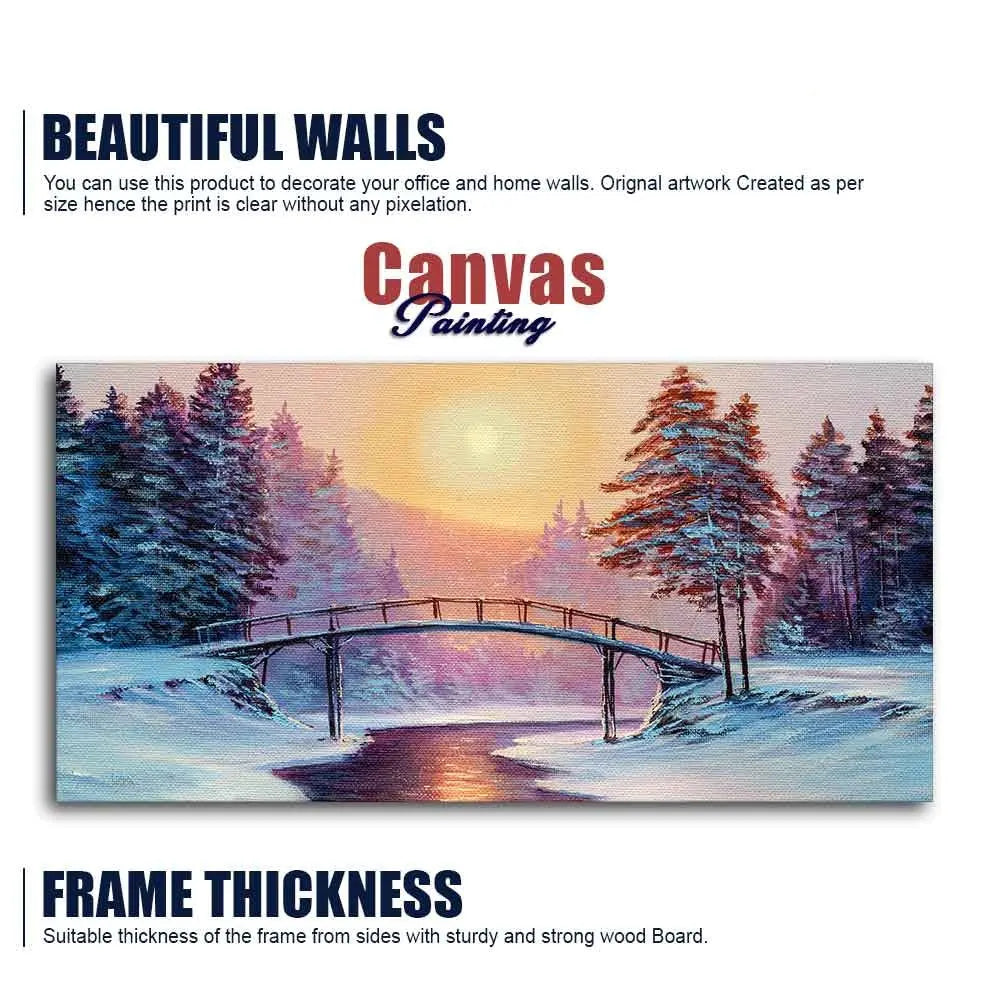 Premium Wall Painting of Winter Landscape with the River DECORMANTRA