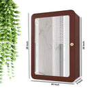 Premium Wooden Brown Bathroom Cabinet with Mirror & 7 Spacious Shelves - Decor Mantra 