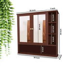 Premium Wooden White Bathroom Cabinet with Mirror & 7 Spacious Shelves - Decor Mantra 
