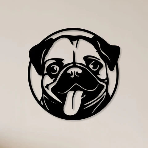 Pug Face Metal Wall Art