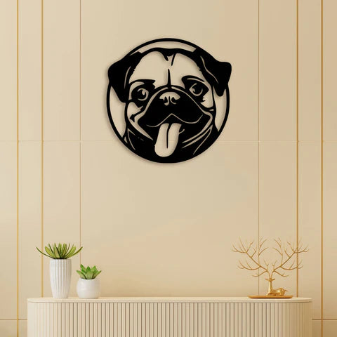 Pug Face Metal Wall Art