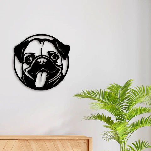 Pug Face Metal Wall Art Decor Mantra