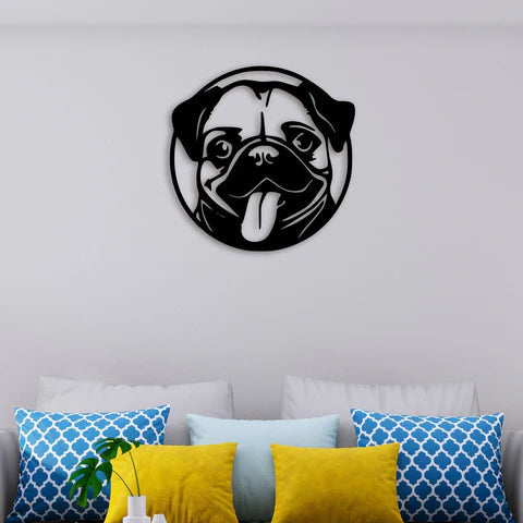 Pug Face Metal Wall Art Decor Mantra