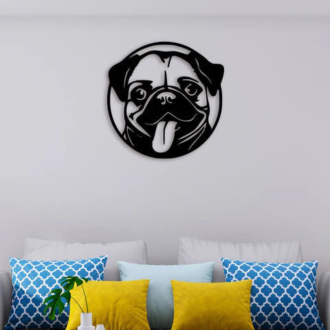 Pug Face Metal Wall Art