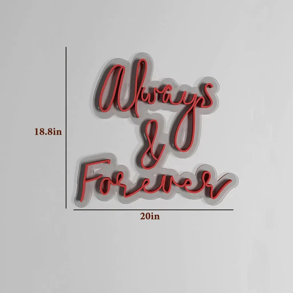 Always & Forever Text Neon LED Light DECORMANTRA