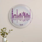 Urban Dreamscapes: Cityscape Delhi Artistry porcelain plate - Harshita Craft