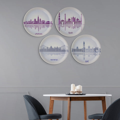 Urban Dreamscapes: Cityscape Delhi Artistry porcelain plate