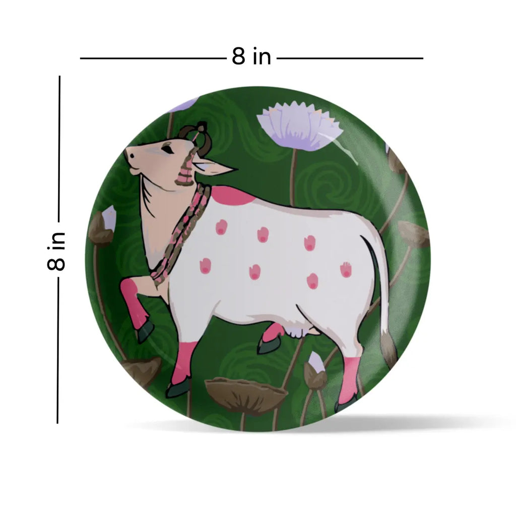 Pichwai Art Print Porcelain Wall Plate - Harshita Craft