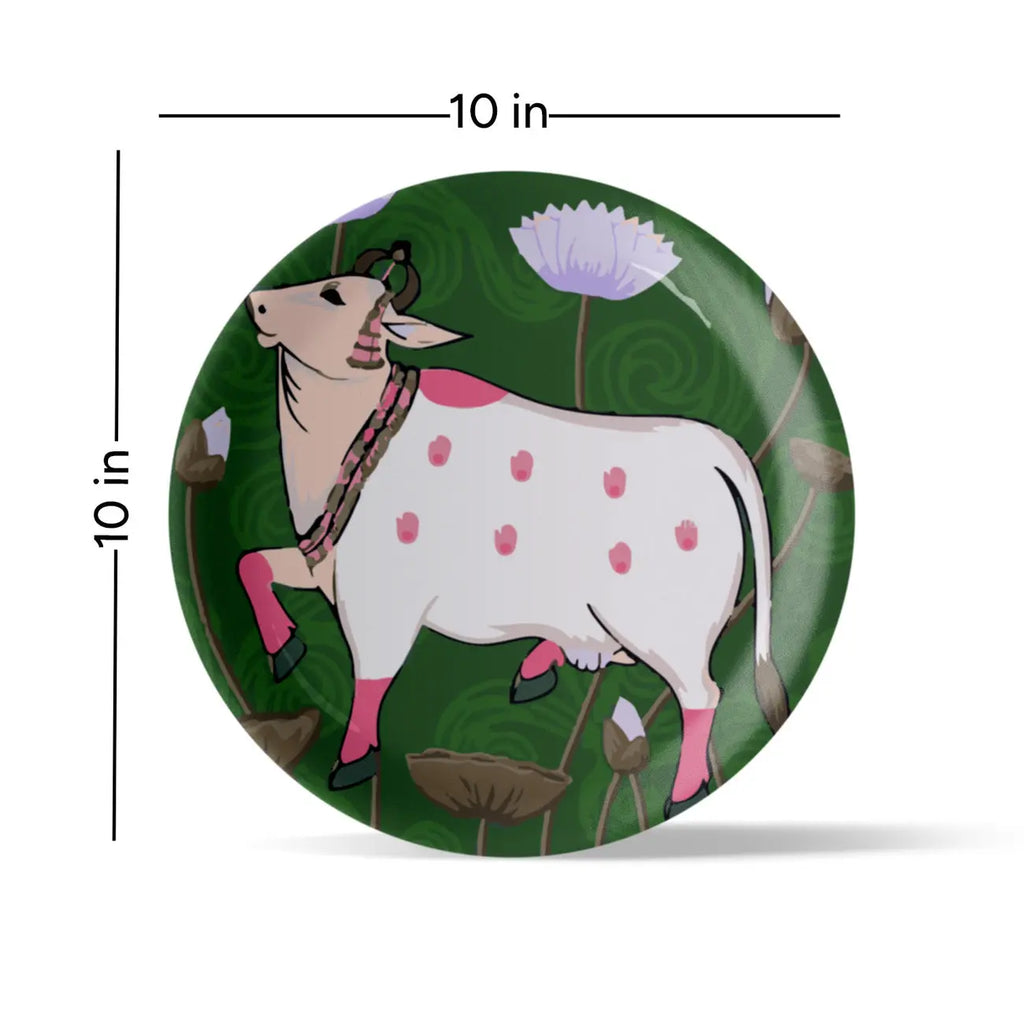 Pichwai Art Print Porcelain Wall Plate - Harshita Craft