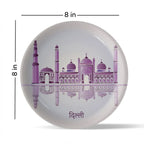 Urban Dreamscapes: Cityscape Delhi Artistry porcelain plate - Harshita Craft