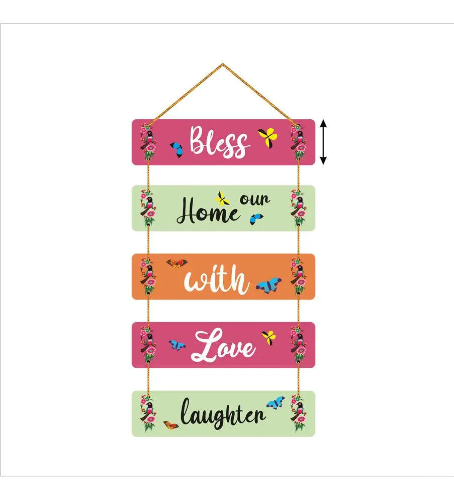 Home Quote Decorative Wall Art Wooden Wall Hanger for Living Room | Bedroom | Gifts | Wall Hangings for Home Decoration | Modern Decor Items | Artworks Art Piece (WH_6604N), Set of 6 - Decor Mantra 