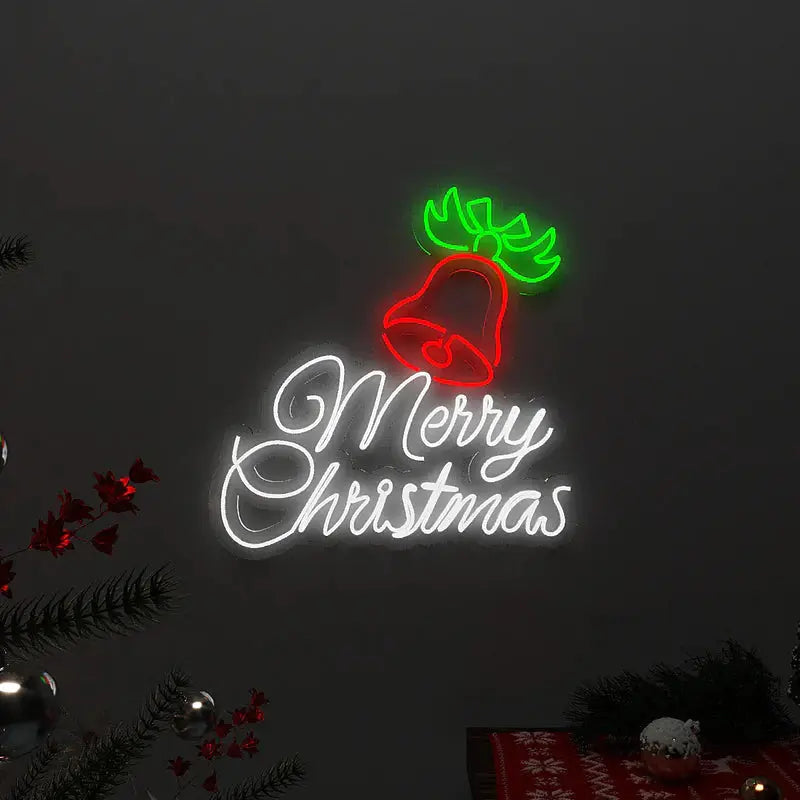 Merry Christmas with Bell LED Neon Light DECORMANTRA