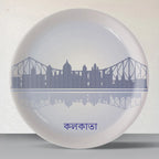 Urban Dreamscapes: Cityscape Kolkata Artistry porcelain plate - Harshita Craft