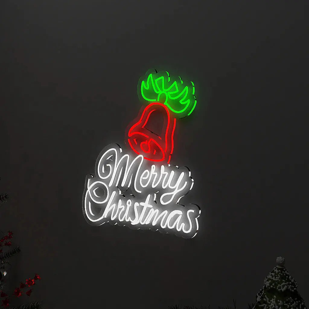 Merry Christmas with Bell LED Neon Light DECORMANTRA