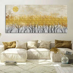 Golden Leaf Trees Canvas Wall Painting - Decor Mantra 