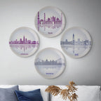 Urban Dreamscapes: Cityscape Kolkata Artistry porcelain plate - Harshita Craft