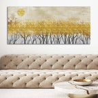 Golden Leaf Trees Canvas Wall Painting - Decor Mantra 