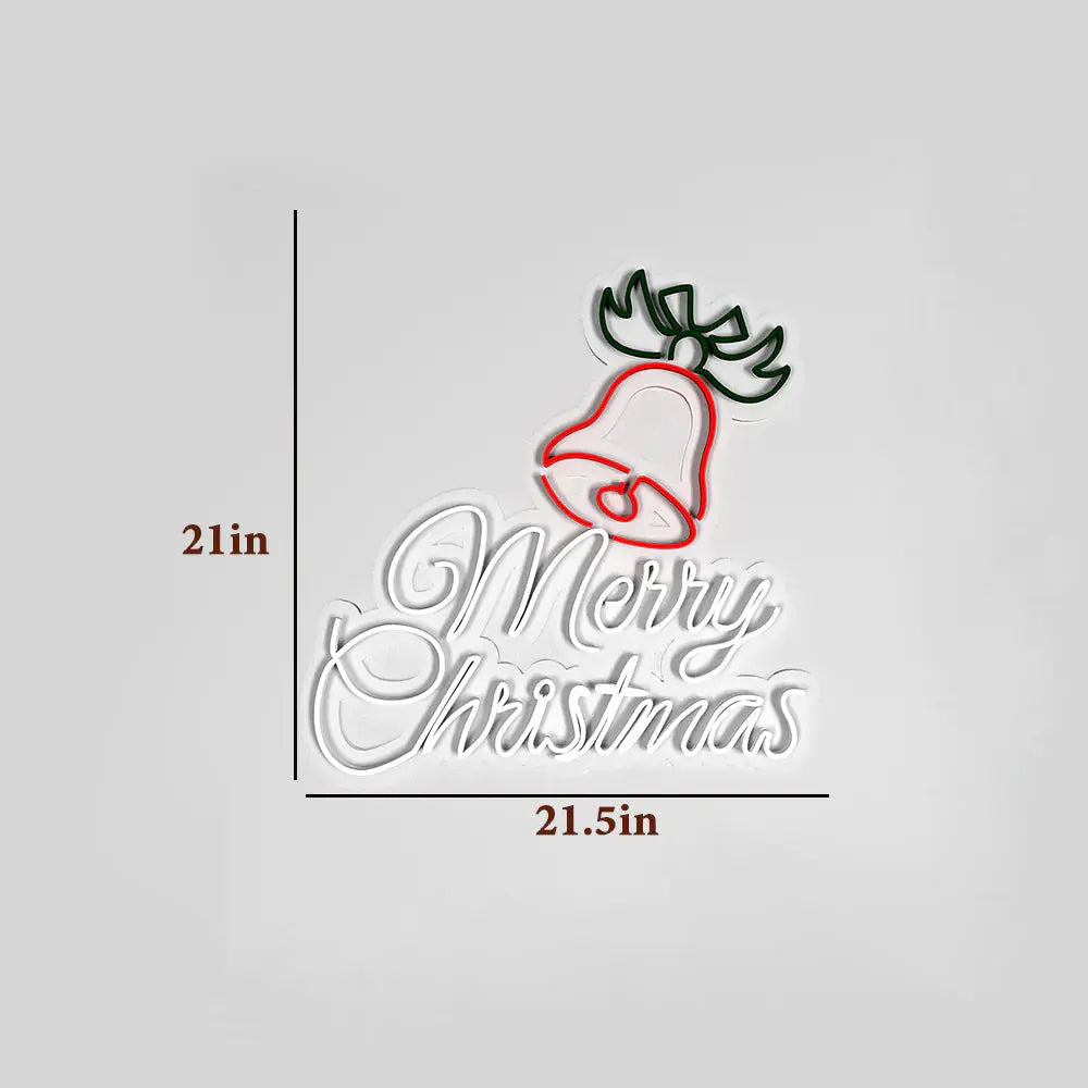 Merry Christmas with Bell LED Neon Light DECORMANTRA
