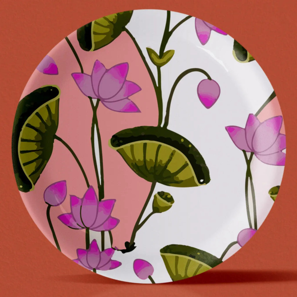 Pichwai Print Porcelain Wall Plate - Harshita Craft