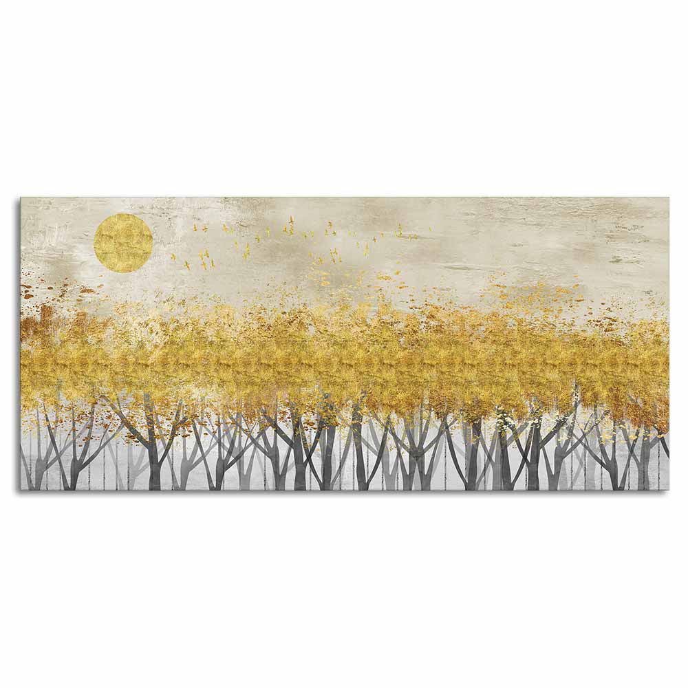 Golden Leaf Trees Canvas Wall Painting - Decor Mantra 