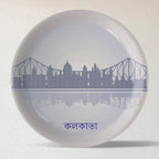Urban Dreamscapes: Cityscape Kolkata Artistry porcelain plate - Harshita Craft