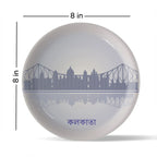 Urban Dreamscapes: Cityscape Kolkata Artistry porcelain plate - Harshita Craft