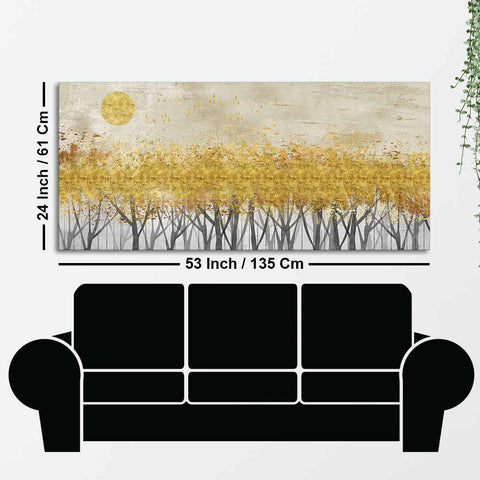Golden Leaf Trees Canvas Wall Painting - Decor Mantra 