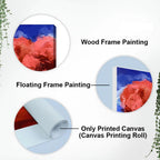 Red Love Heart Tree with Couple Premium Canvas Wall Painting DECORMANTRA
