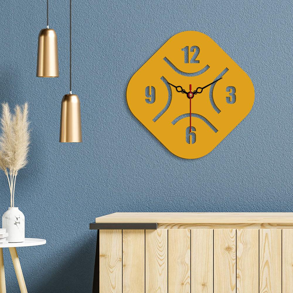 Rhombus Shape Designer Wooden Wall Clock - Decor Mantra 