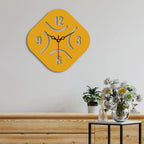 Rhombus Shape Designer Wooden Wall Clock - Decor Mantra 