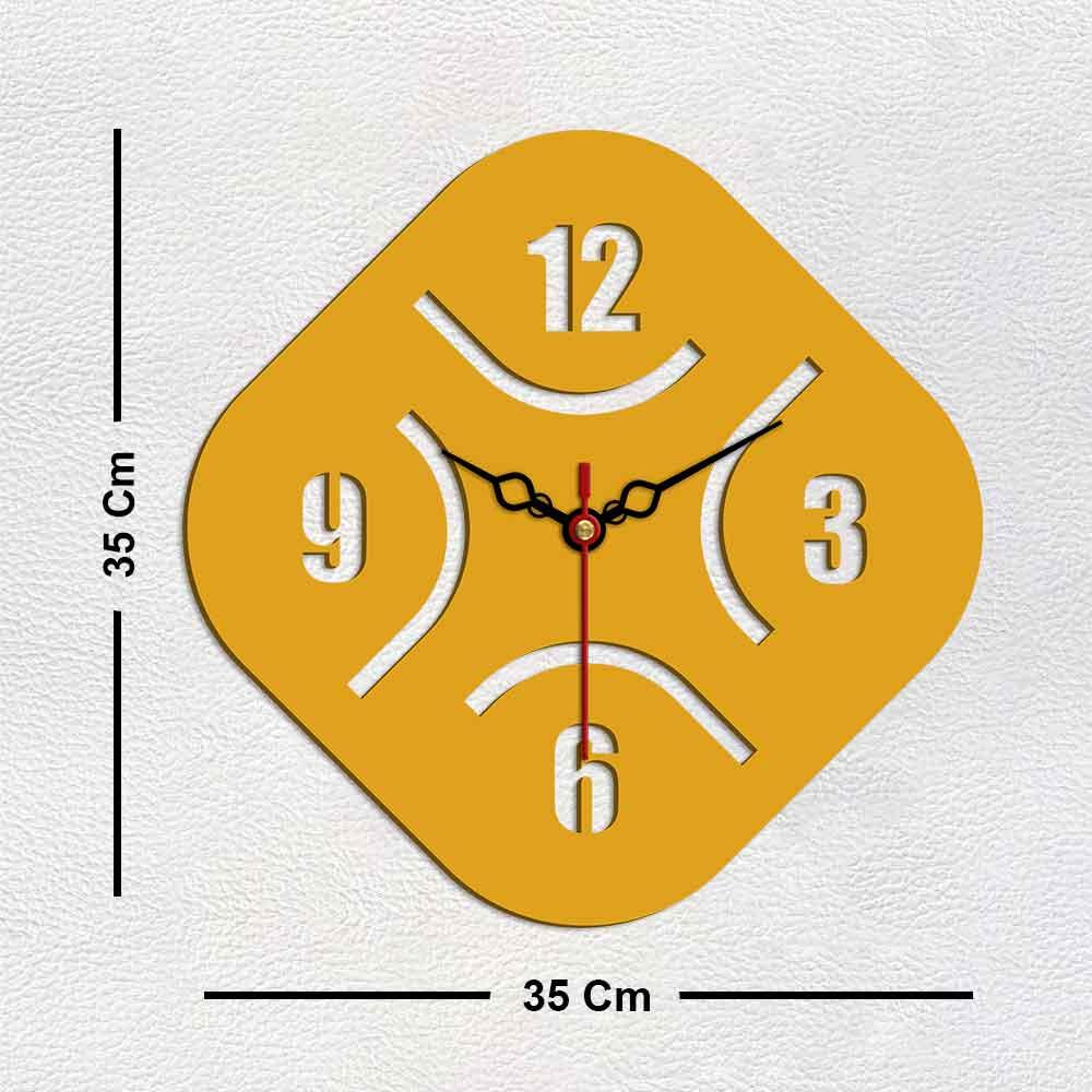 Rhombus Shape Designer Wooden Wall Clock - Decor Mantra 