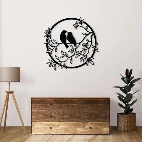 Romantic Beautiful Bird Dual Metal Wall Art - Decor Mantra 