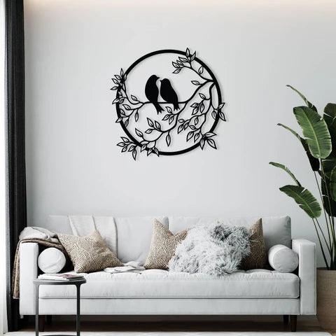 Romantic Beautiful Bird Dual Metal Wall Art - Decor Mantra 