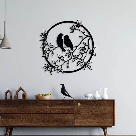 Romantic Beautiful Bird Dual Metal Wall Art - Decor Mantra 
