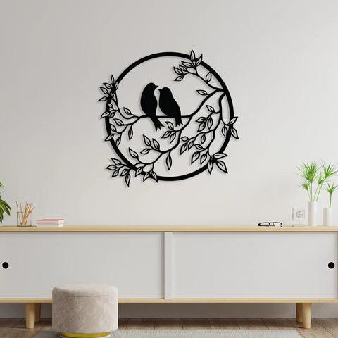 Romantic Beautiful Bird Dual Metal Wall Art - Decor Mantra 