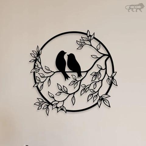 Romantic Beautiful Bird Dual Metal Wall Art - Decor Mantra 