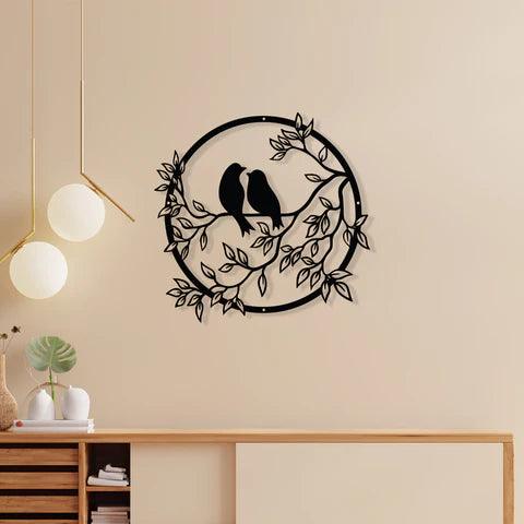 Romantic Beautiful Bird Dual Metal Wall Art - Decor Mantra 