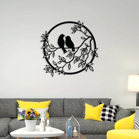 Romantic Beautiful Bird Dual Metal Wall Art - Decor Mantra 