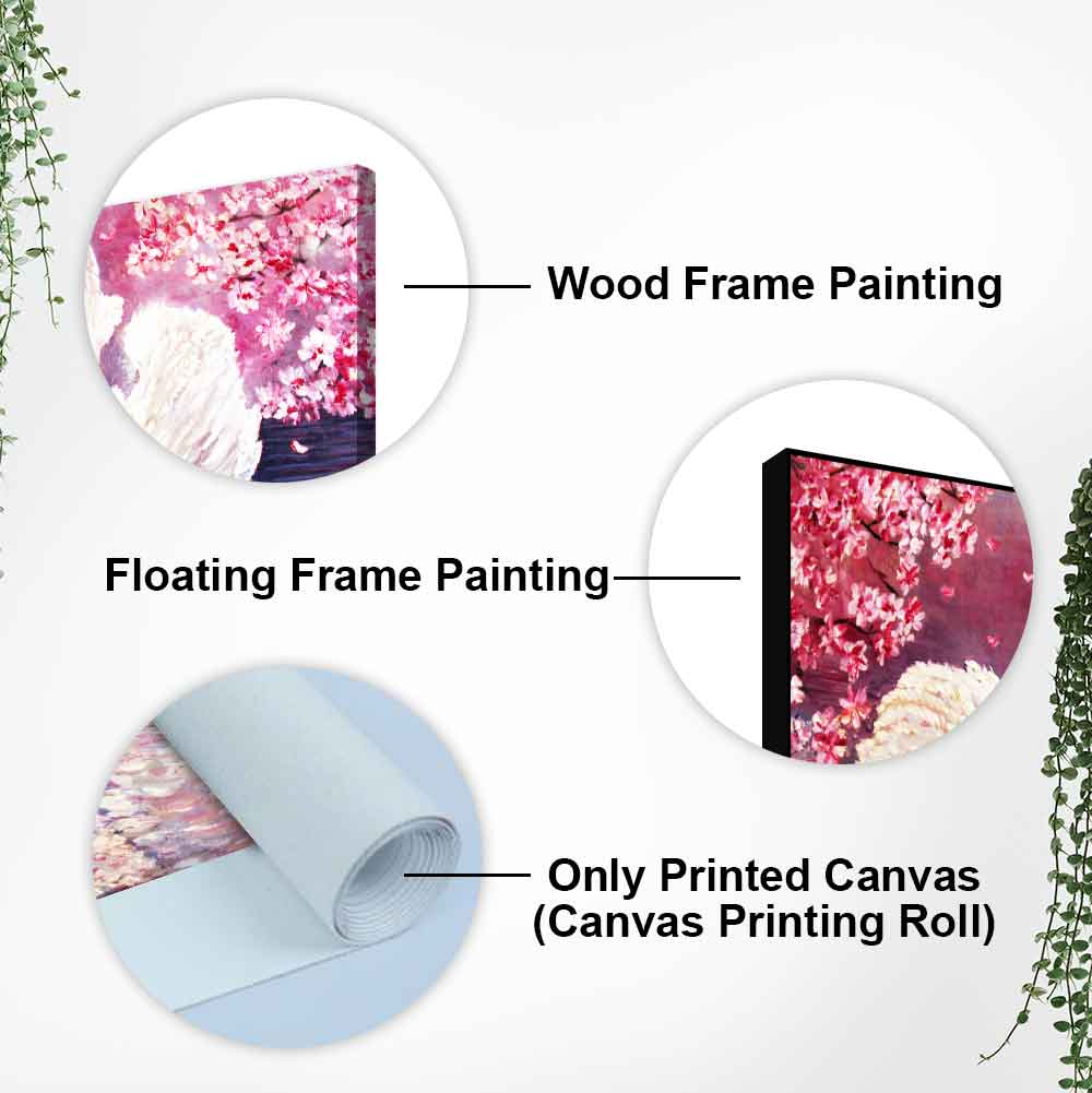 Romantic Couple of Swans Canvas Wall Painting DECORMANTRA