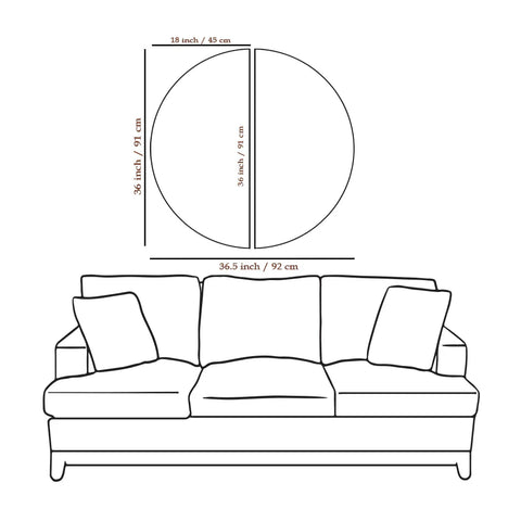 Royal Golden Leaf Semi Circle Wall Paintings & Art