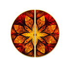 Royal Golden Leaf Semi Circle Wall Paintings & Art Decor Mantra
